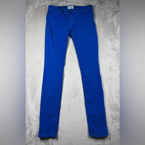 Current/Elliott The Skinny Electric Blue Corduroy Zip Fly Colorful Pants Size 28 - Picture 2 of 16